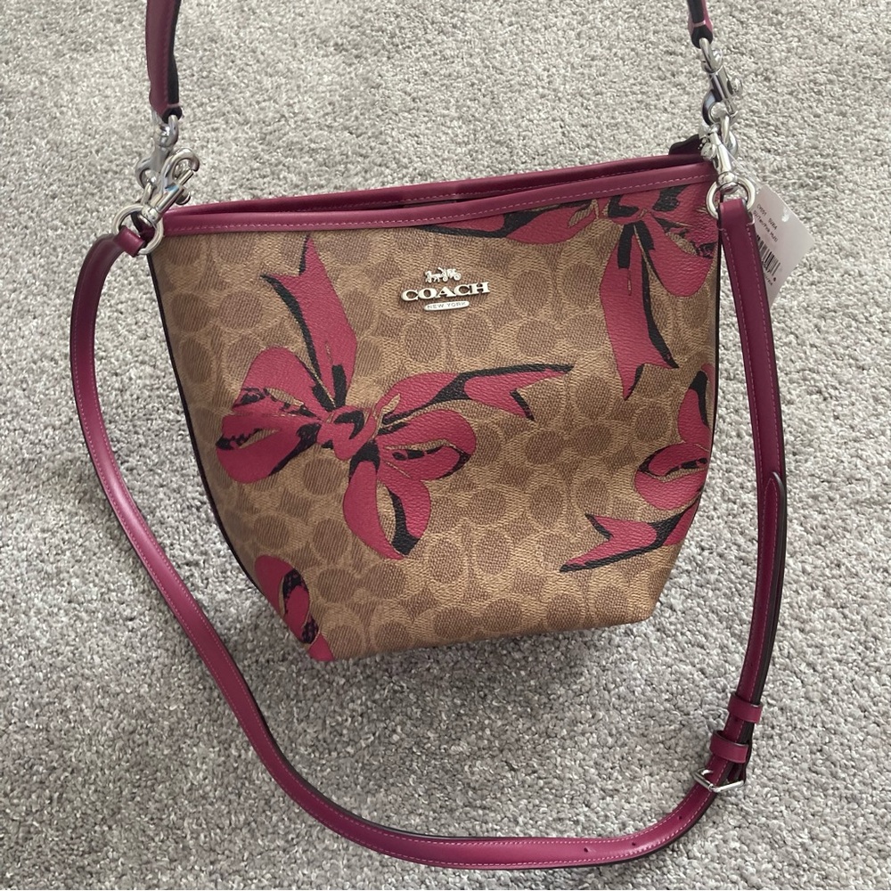Coach bow print city bucket bag NWT CY651 - Picture 2 of 9